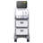3 Tiers Lab Carts Mobile Medical Cart with 2 Drawers & 1 Top Tray White, Trolley Storage Cart with ABS Material