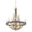 Atria 6 - Lustre Empire style bougie avec accents en bois de cerf