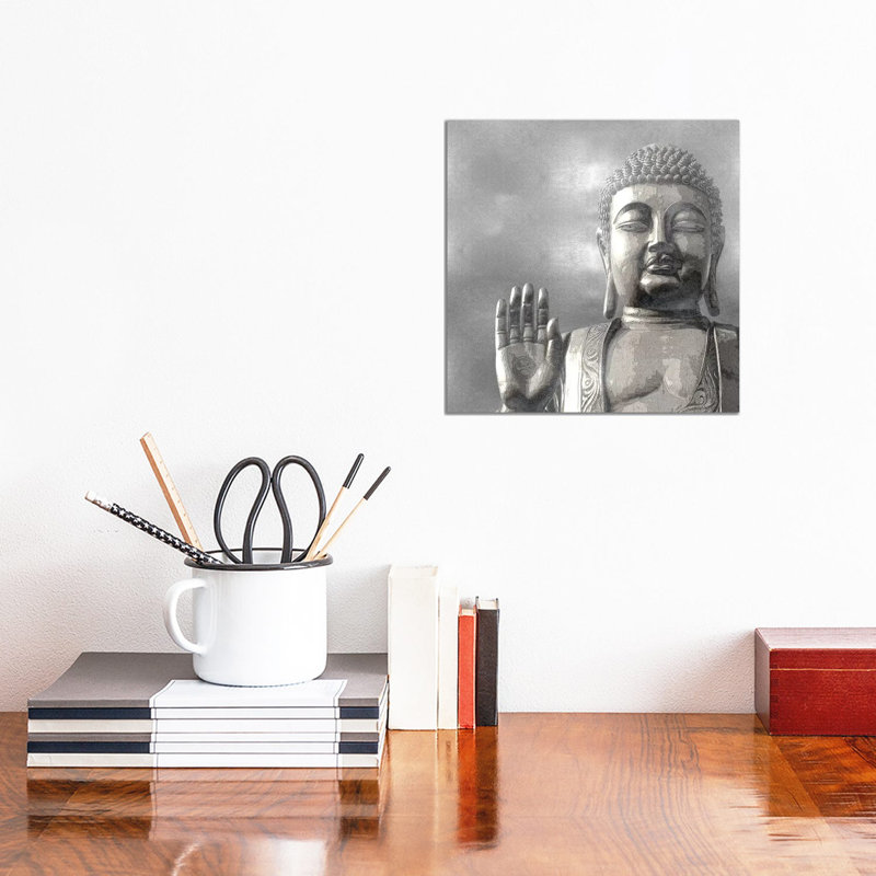 Silver Buddha by Tom Bray - Gallery-Wrapped Canvas Giclée on Canvas, 30.48 cm H x 30.48 cm W, Wrapped Canvas