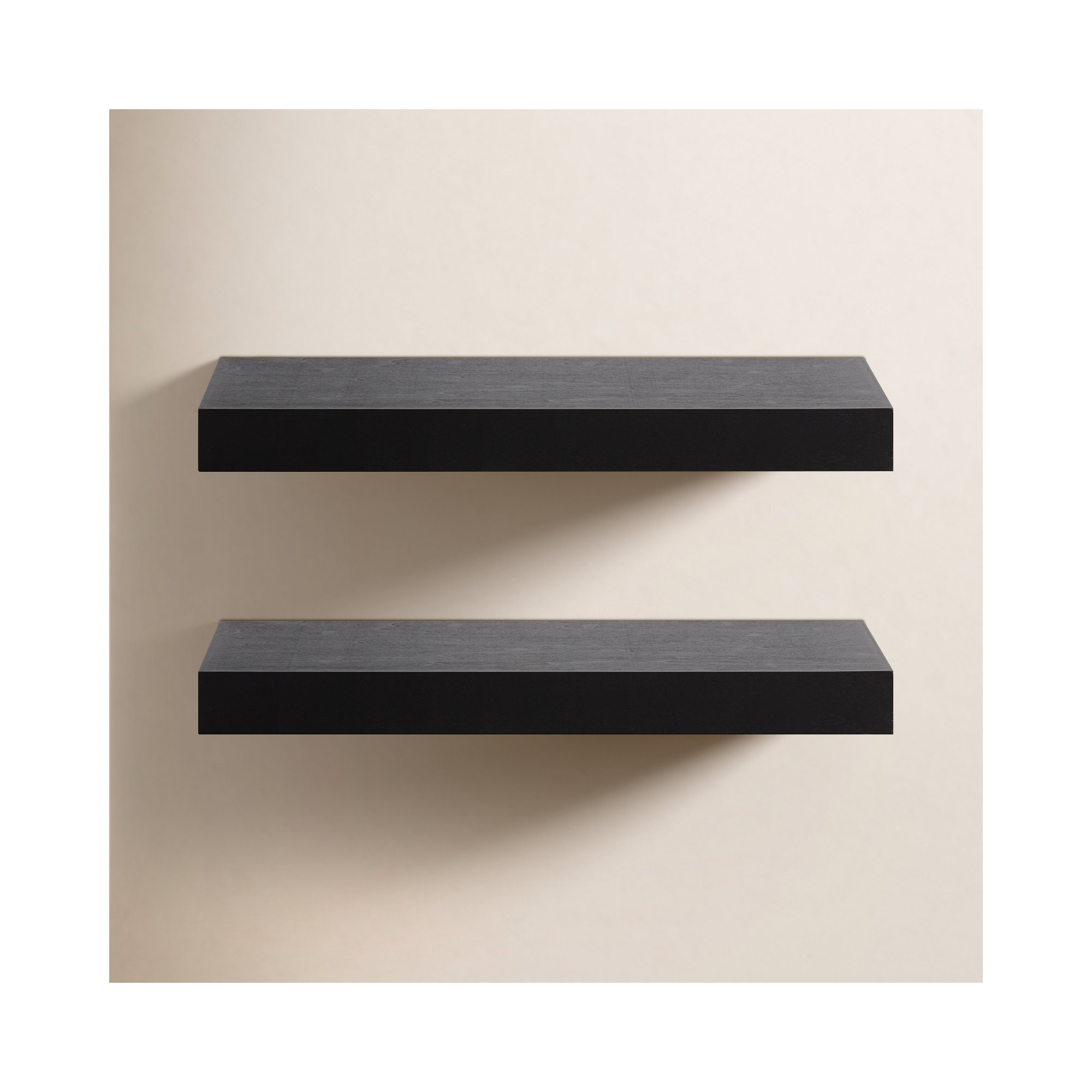 Jeremiah 2 Piece Picture Ledge Wall Shelf, 2.3" H x 24" W x 8" D, Black