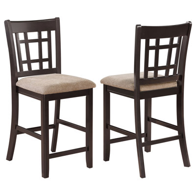 Guntersville Wood Counter Chair Tan and Espresso