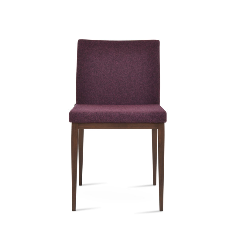 Aria MW Side Chair, Wool Deep Maroon, Walnut