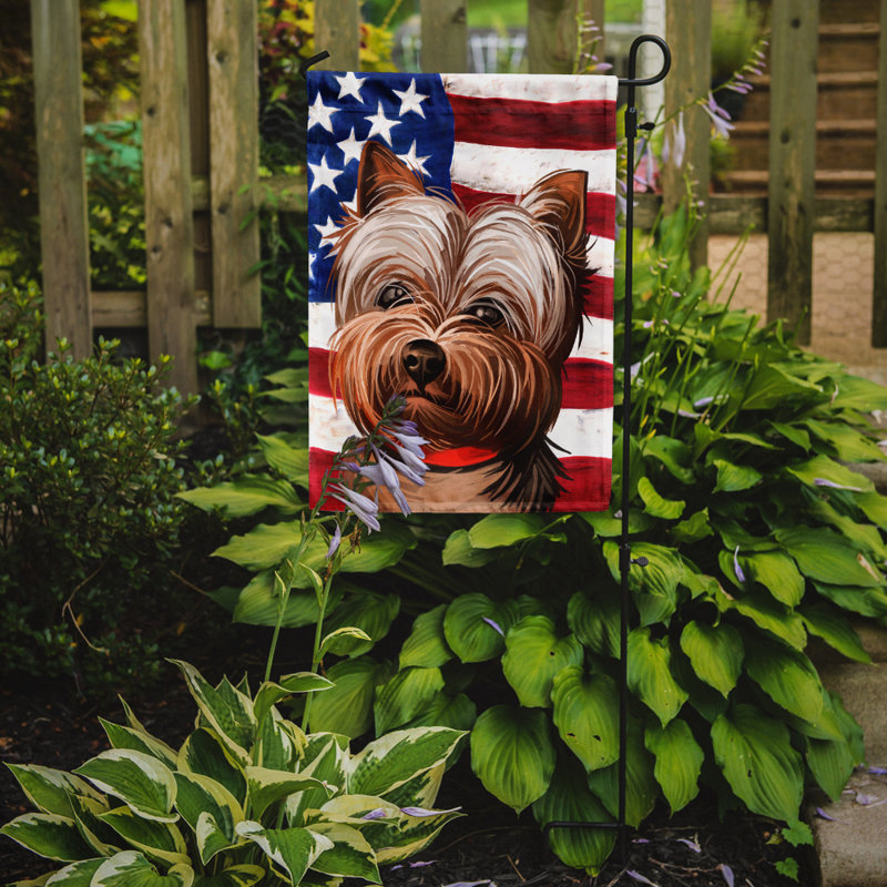 Polyester à 2 côtés 15 x 11 po drapeau de jardin, Yorkshire Terrier