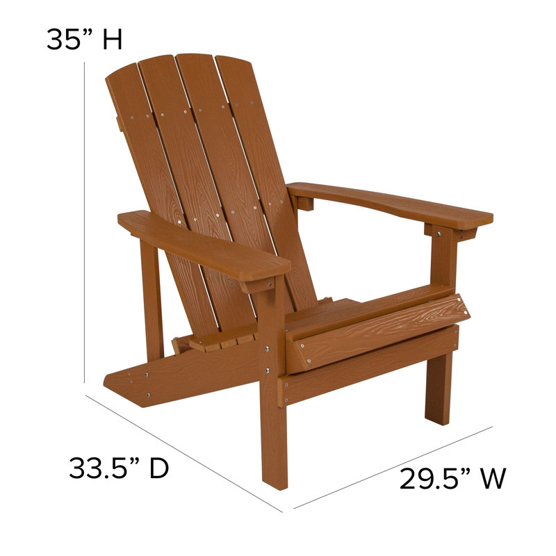 Commercial All-Weather Adirondack Chair in Faux Wood, Brown