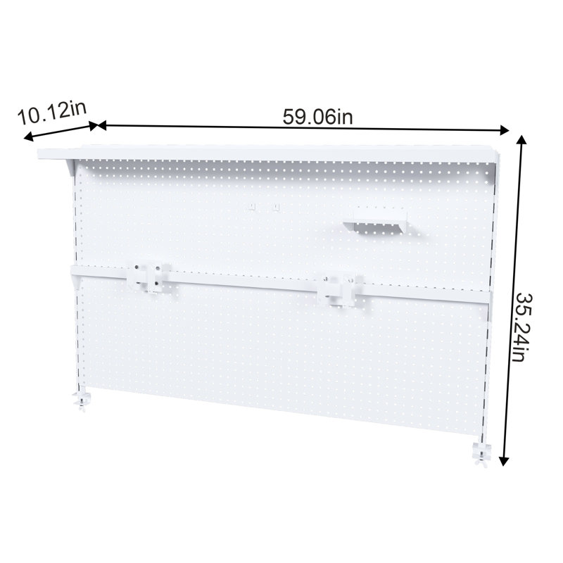 Organisateur de bureau perforé en métal avec support pour double moniteur Clamp-On