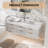 Melora 60" Wall-Mounted Modern Bathroom Vanity With Double Sink, Soft-Close Drawers, White Stone Countertop & LED Light-778674903