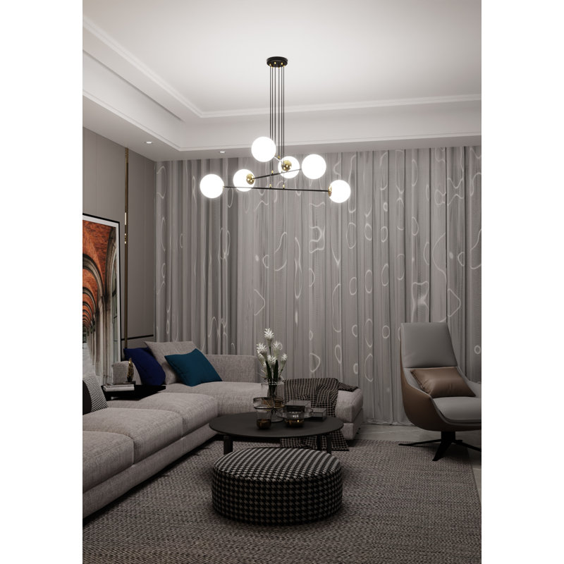 Cecily 6 - Light Kitchen Island Pendant, Black