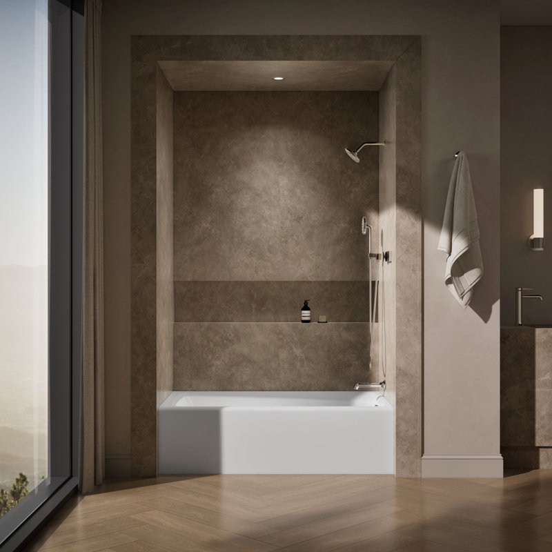 Mendota® 60" x 32" Soaking Bathtub, Right, White