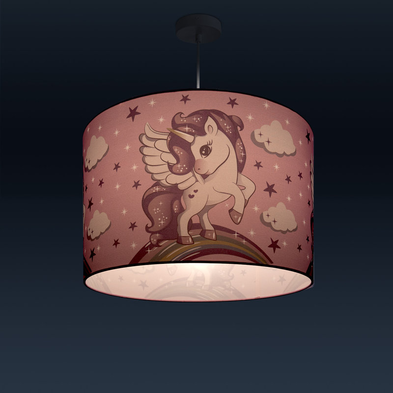 Reegan 1-Light Drum Pendant, Pink