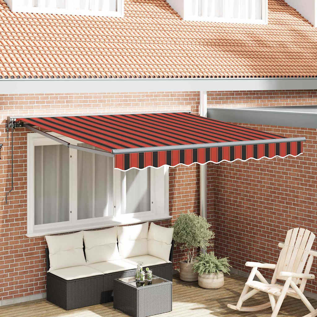 Retractable Awning Manual Multicolour Stripe 500X300 Cm Fabric