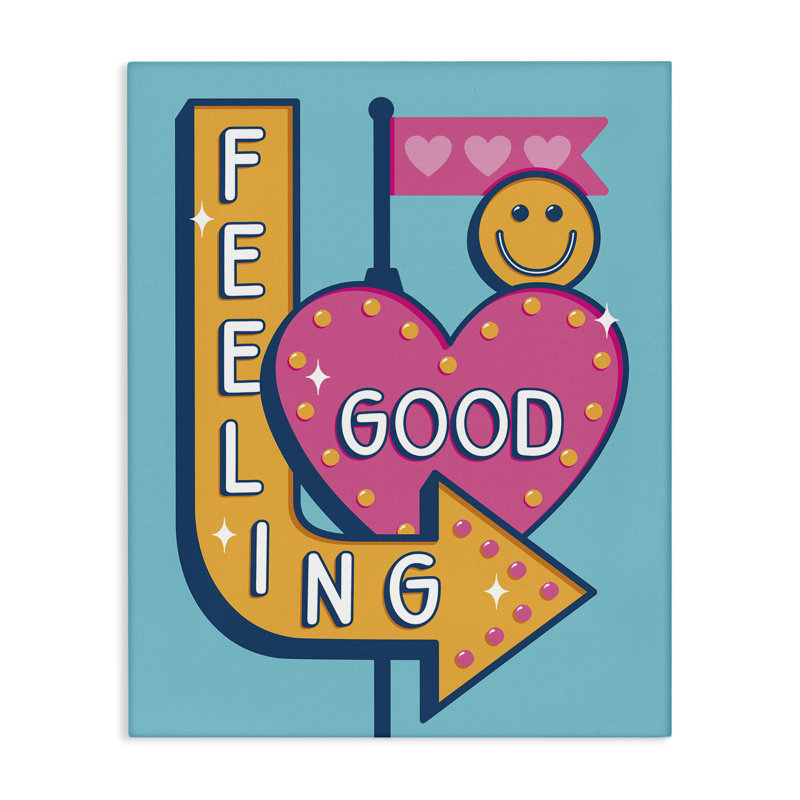 «Feeling Good Retro», art mural sur toile par Jalynn Heerdt, H 20 po x l 16 po