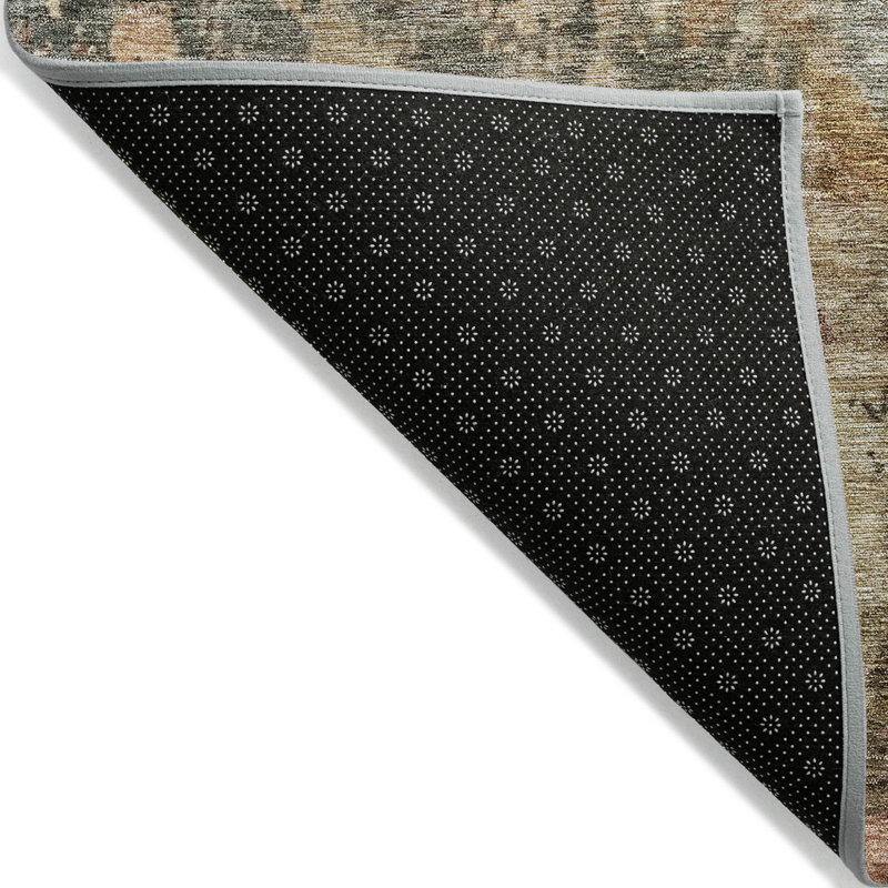 Tapis intérieur lavable abstrait gris et rose 9 'X 12'