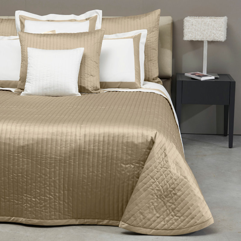 Siena Channel Coverlet, Queen Coverlet, Flax