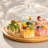 Round Wooden Decorative Cake and Snack Serving Tray with Clear Cover-129030257