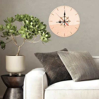 Horloge murale ronde en bois 10 po, mouvement à quartz silencieux, imprimé UV, à piles