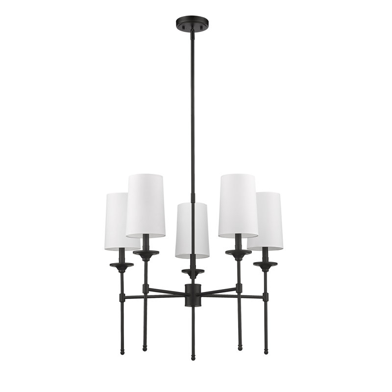 Lustre classique à 5 lumières de style bougie Hayse, Noir mat