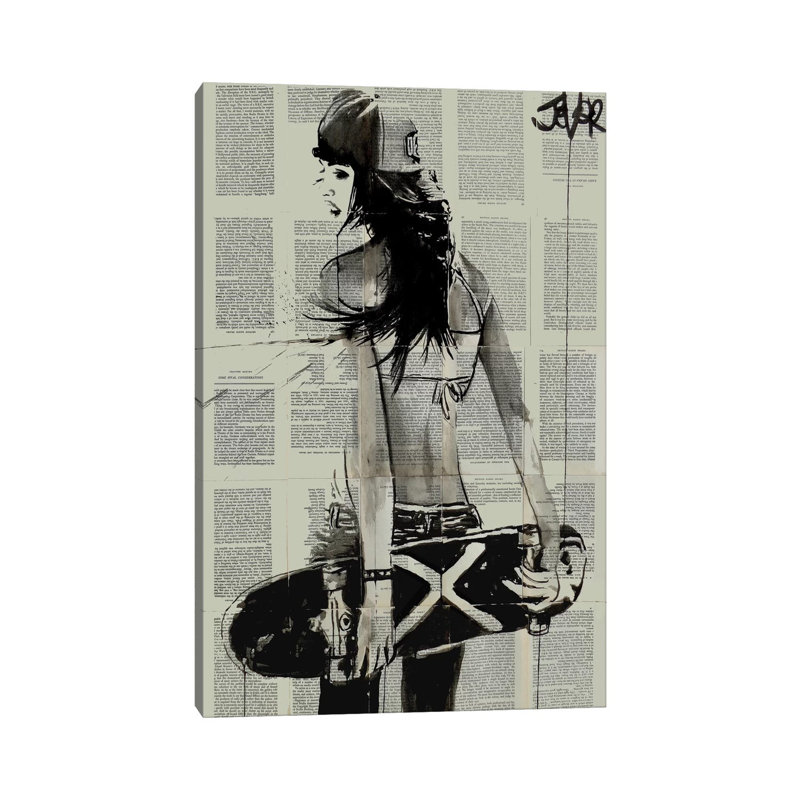 Sk8ter Gurl by Loui Jover - Wrapped Canvas Print, 20.32 cm H x 30.48 cm W