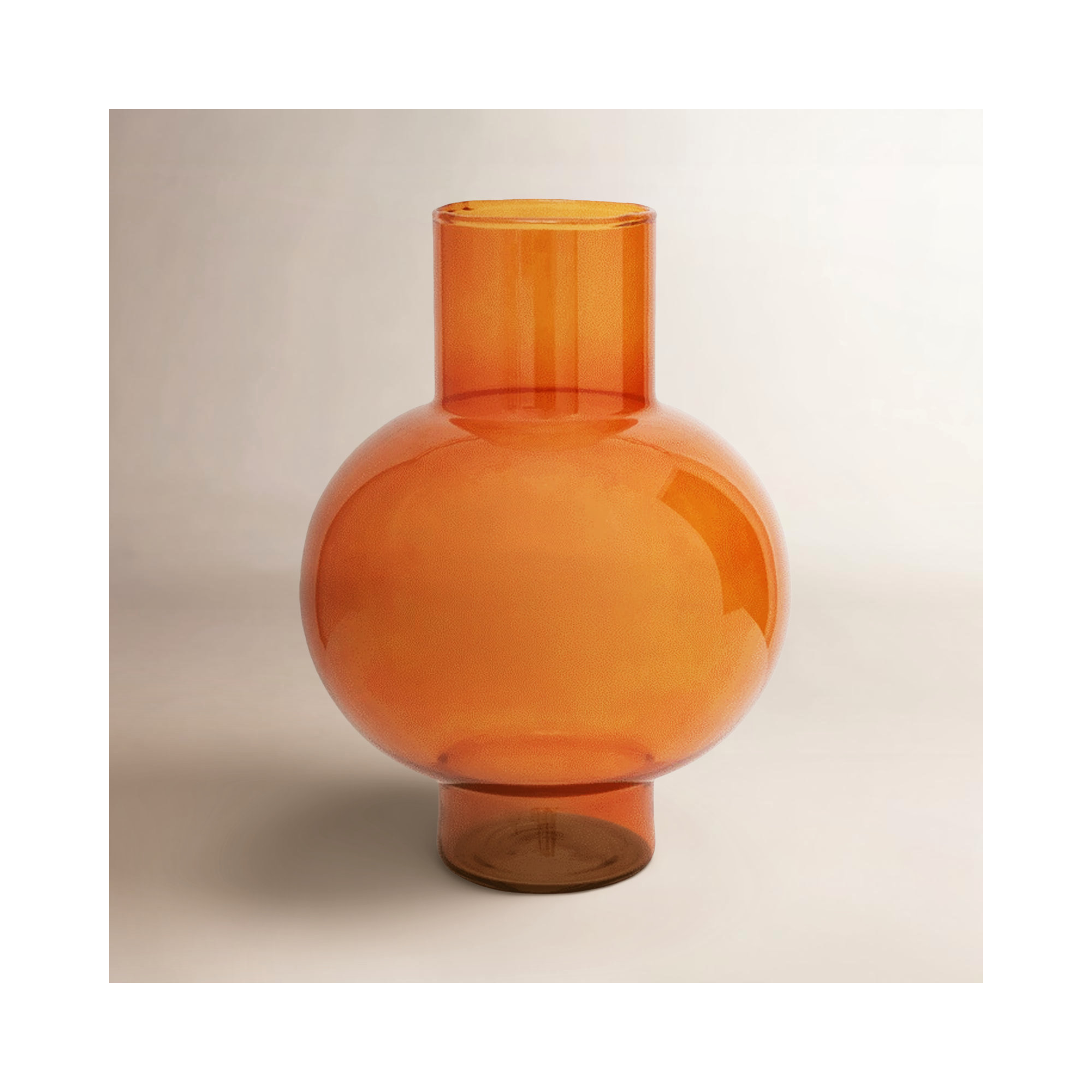 Clarabelle Glass Table Vase, 9.45" H x 3.15" W x 7" D, Orange Rust