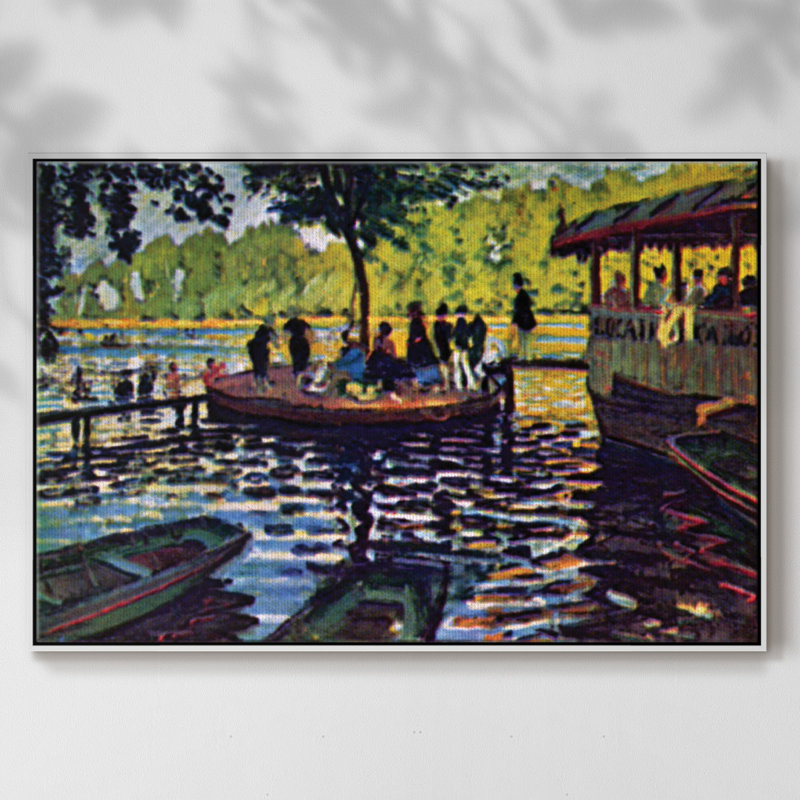 La Grenouillère par Monet sur toile, H 41 po x l 27 po x P 2 po, Blanc