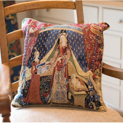  Lady and Unicorn Square Pillow Cover