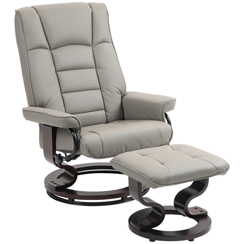 Fauteuil inclinable avec repose-pieds HOMcom, Gris
