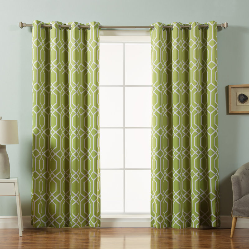 Paire de rideaux semi-transparents avec œillets, Orange, l 52 po x L 84 po