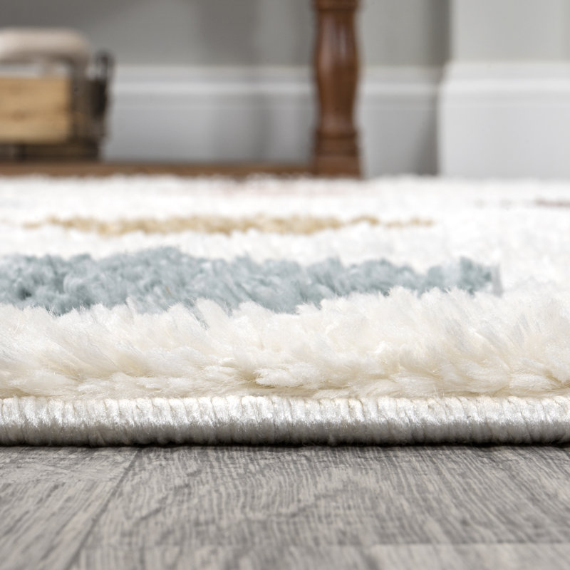 Marlowe Retro Trellis High-Low Multi/Cream Rug, Rectangle 3' x 5'