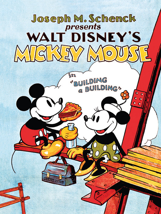 Mickey Mouse, Building a Building Vintage Advertisement on Canvas