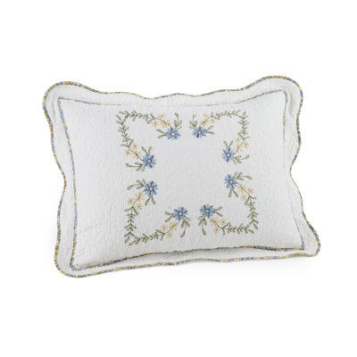 Heather Floral Embroidered Single Pillow Sham