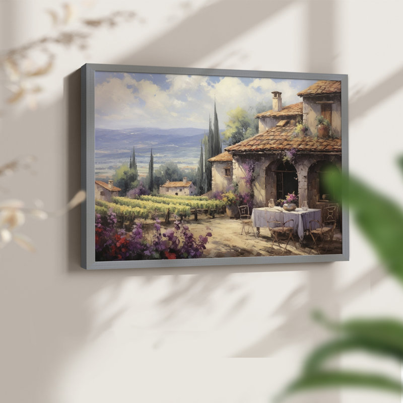 Paysages rétro - CXCI - impression encadrée - réaménageable, H 16 po x l 20 po, Gris