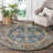 Armintha Oriental Wool Dark Blue Area Rug-668987340