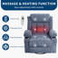 Fauteuil inclinable pivotant à 360 ° avec chaleur et massage, ports USB et porte-gobelets, canapé simple surdimensionné-794432556