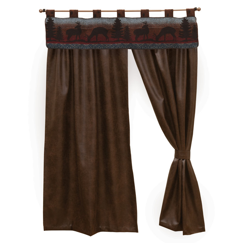 Wooded River Deer Meadow II - Drape Set - (2 panels/2 tiebacks), Taupe