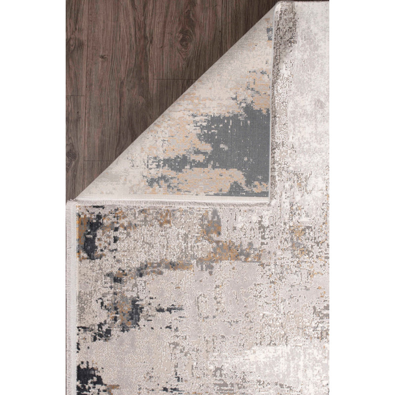 Luxurious Woven Carpet, Cream Color, 5.2 x 7.5 Feet | 100% Viscose & Acrylic, 2500 Grams per Square Meter | 0.3 Inch Pile Height, Cotton/Jute Sole | 1,500,000 Thread Points | Easy to Vacuum, Spot Clean Only
