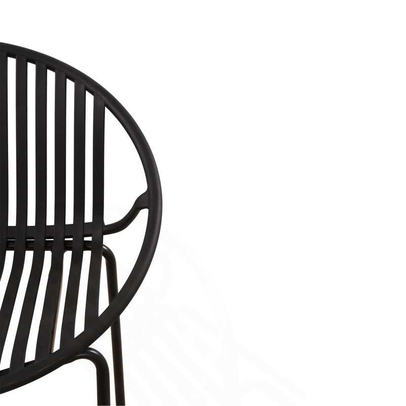 Patio Dining Chairs Stackable Chairs With Breathable Design Modern Simple Art Style (Set Of 2),Metal Legs+Plastic Backrest
