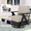 Chaises de patio pivotantes en aluminium avec coussins (ensemble de 4)-1905117361