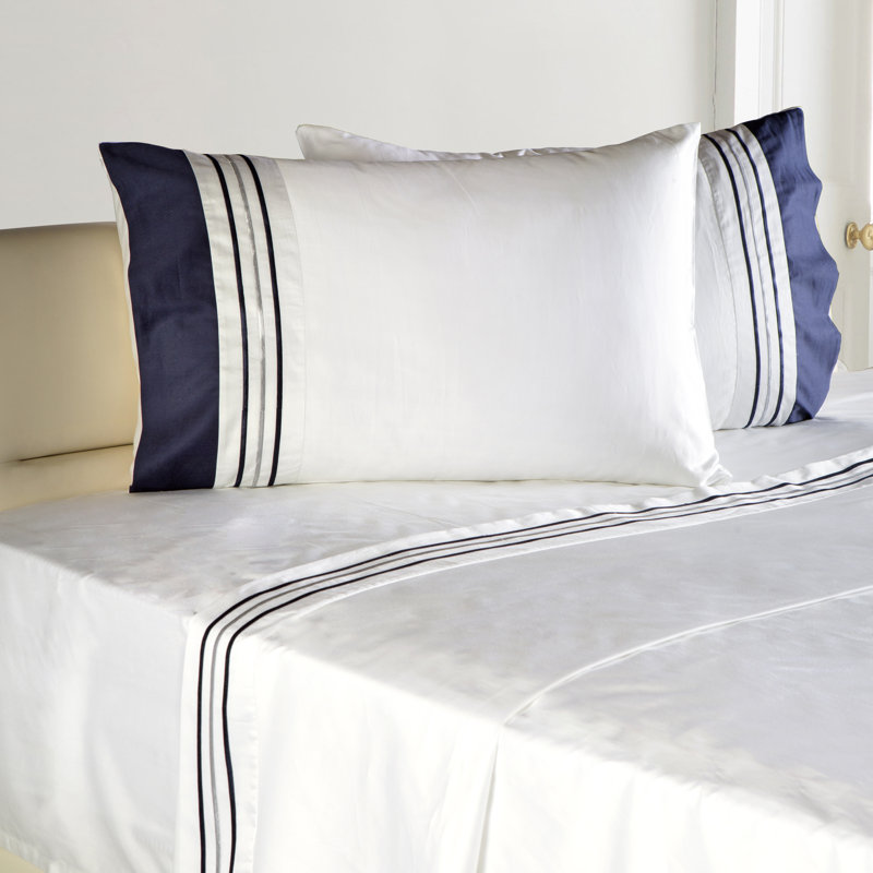 Ensemble de draps en percale 100% coton 300 fils Zachery Turkish, Très grand
