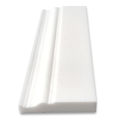 4" x 12" Marble Chair Rail Tile Trim in White