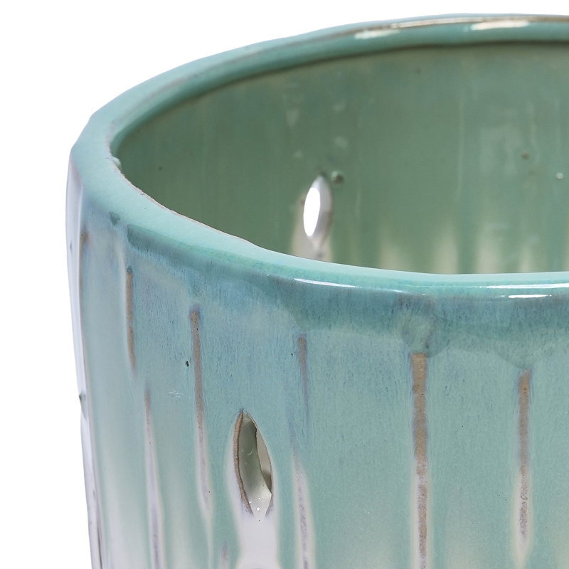 Pots de fleurs en céramique blanche de 8 po, de 2, avec trou de drainage, idéal pour les herbes, finition brillante
