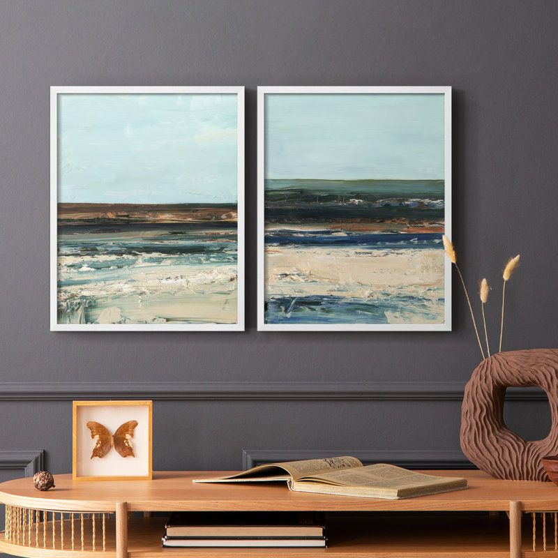 Impression encadrée Rich Coastline I-Premium - prête à être accrochée - aucun clou requis - aucun clou requis, Blanc