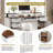 59" Farmhouse Office Desk With Charging Station & Barn Door,Computer Desk With File Drawer,Keyboard Tray-1434026641