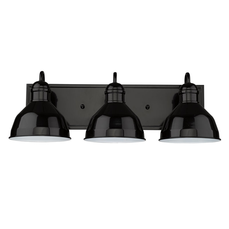 Éclairage pour meuble-lavabo à intensité variable Hachiro, 3, Noir, noir, noir, noir
