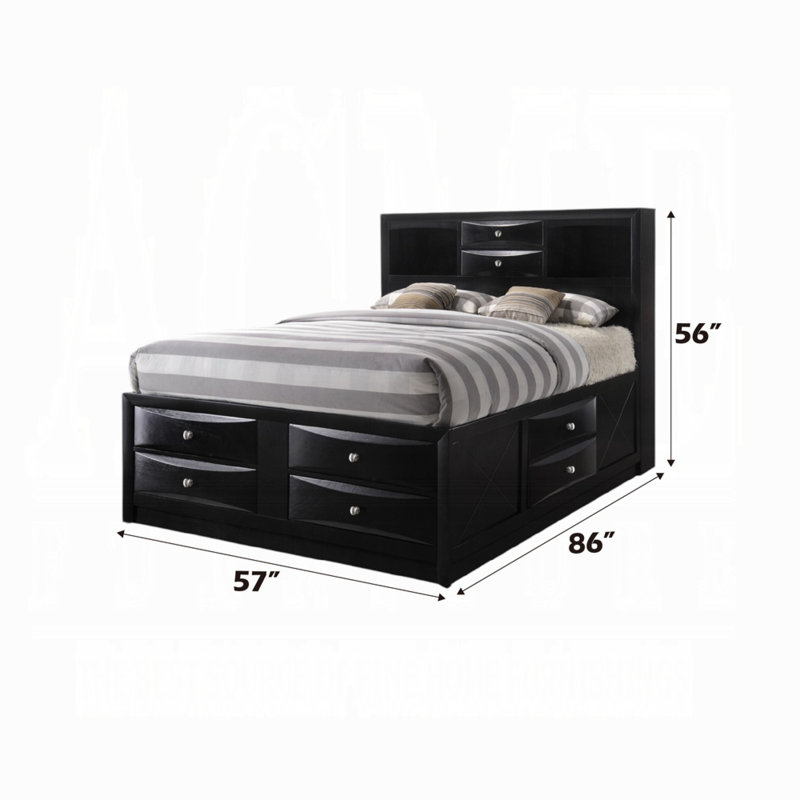 Ireland Bookcase Bed, Black, Full / Double