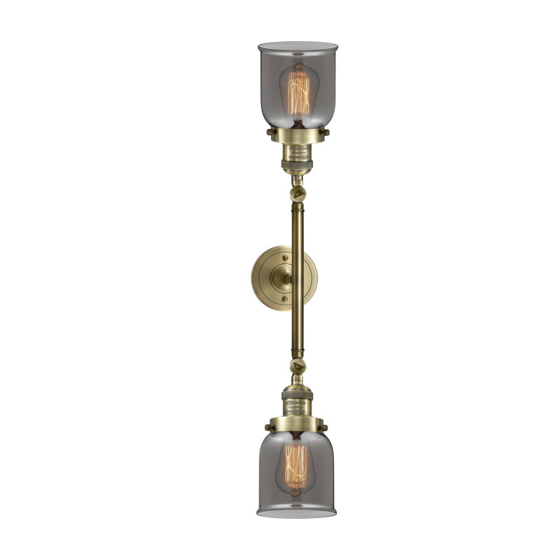ClipperCove 2 - Light Dimmable Vanity Light, Plated Smoked, Antique Brass, Bulb Not Included