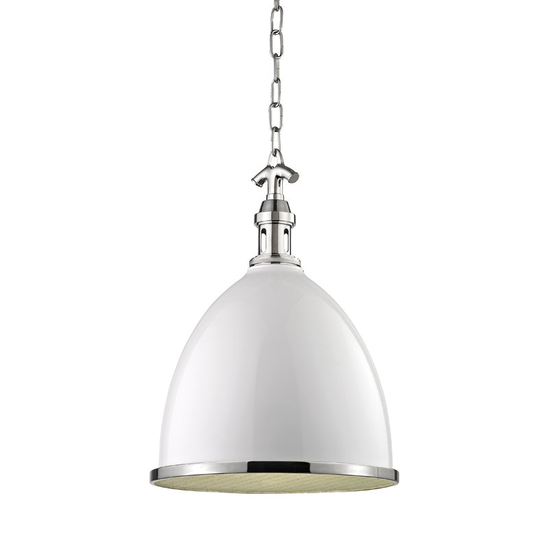 Viceroy 1 Light Pendant, Black/Polished Nickel, 17.75" H x 12.75" W x 12.75" D, Polished Nickel