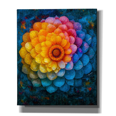 «Vibrant Water Color Mandala Flower 1» par Momart, art mural sur toile