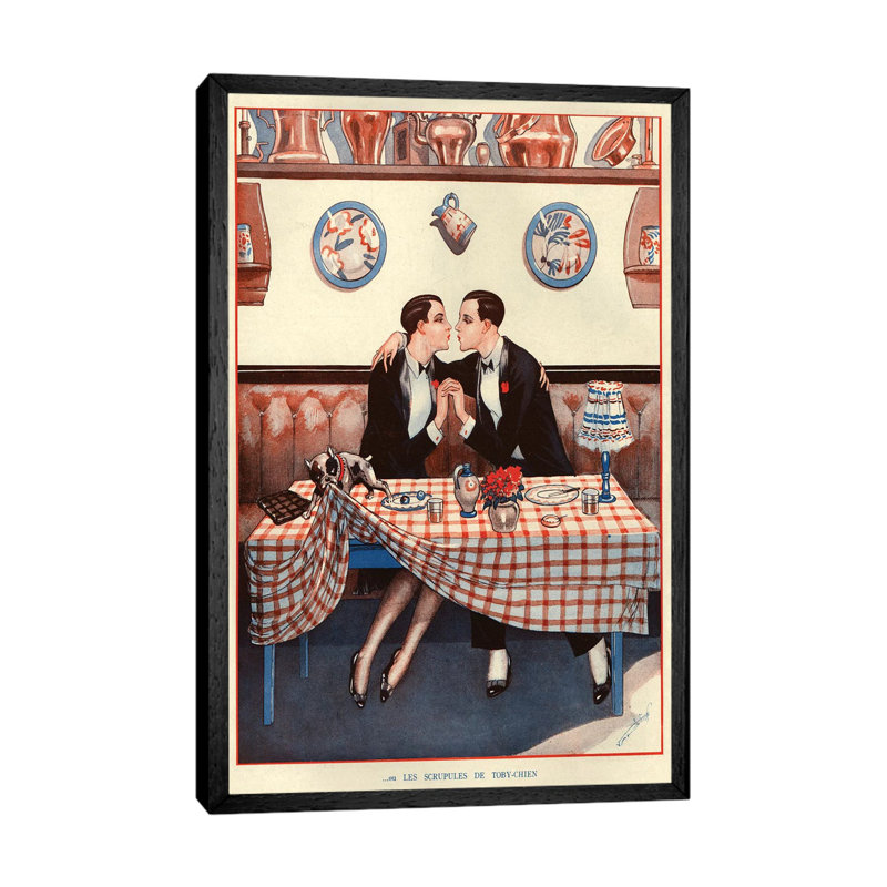 1926 La Vie Parisienne Magazine Plate - Painting on Canvas, 101.6 cm H x 66.04 cm W, Black Framed