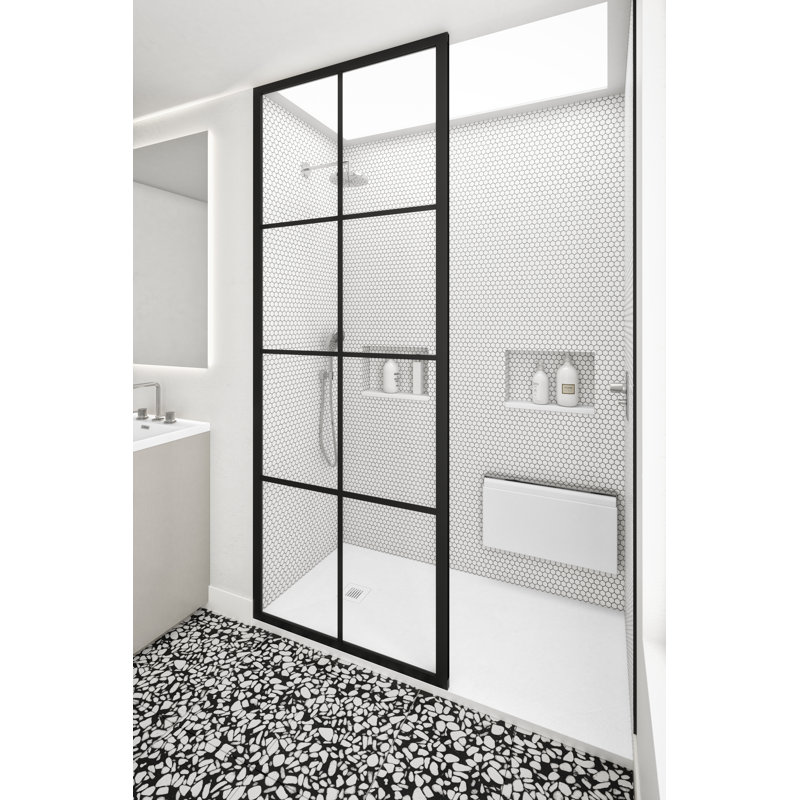 Feel 48'' W 48'' D Square Shower Base, Concrete White