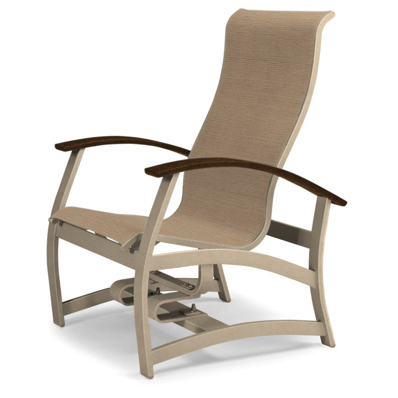 Askar Swivel Powder Coated Aluminum Outdoor Lounge Chair, Bark Performance, Textured Desert, Kona P10