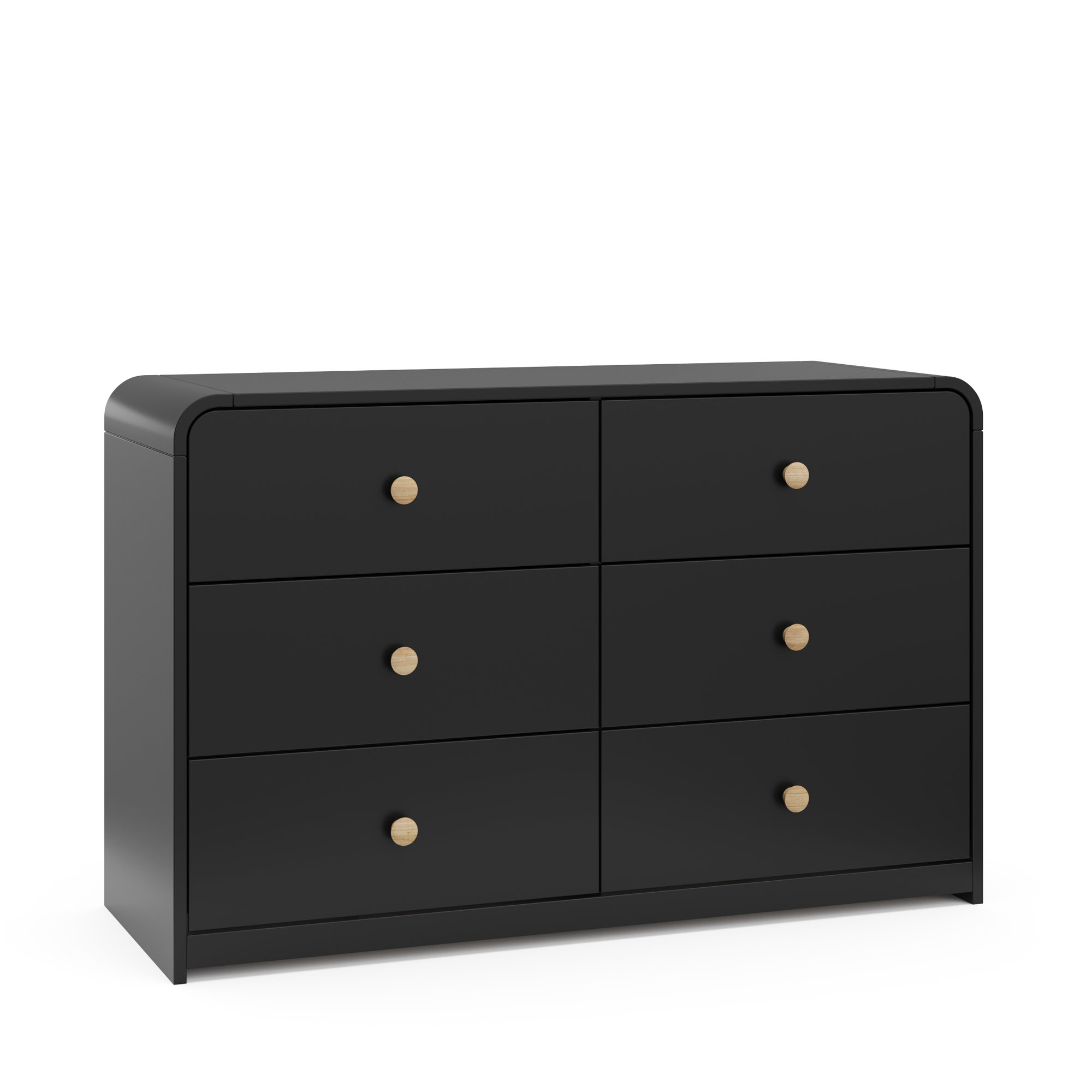 Storkcraft Santos 6 Drawer Dresser, Black